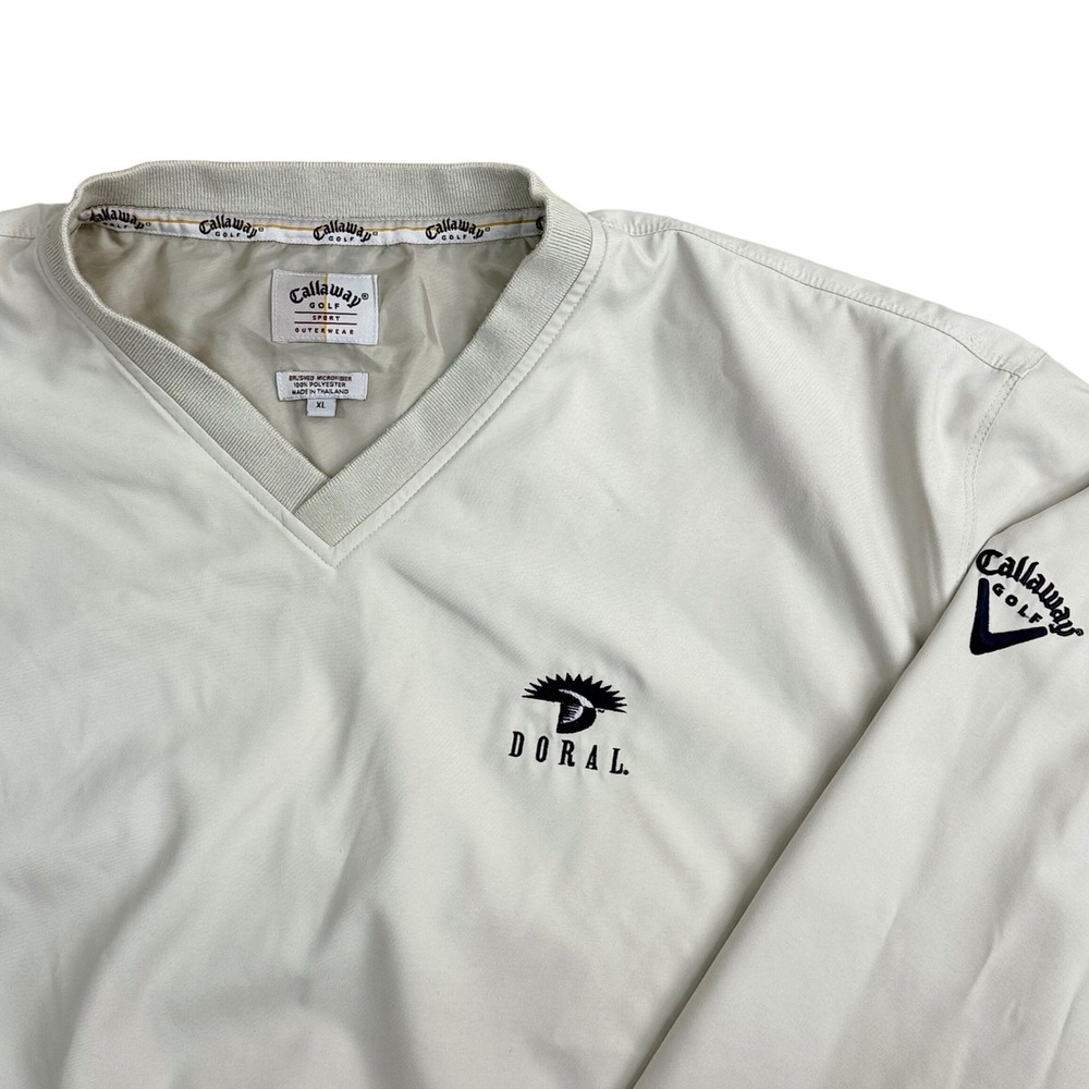 Callaway Golf Windbreaker Mens XL Tan VTG Doral Country Club "Blue Monster" Logo